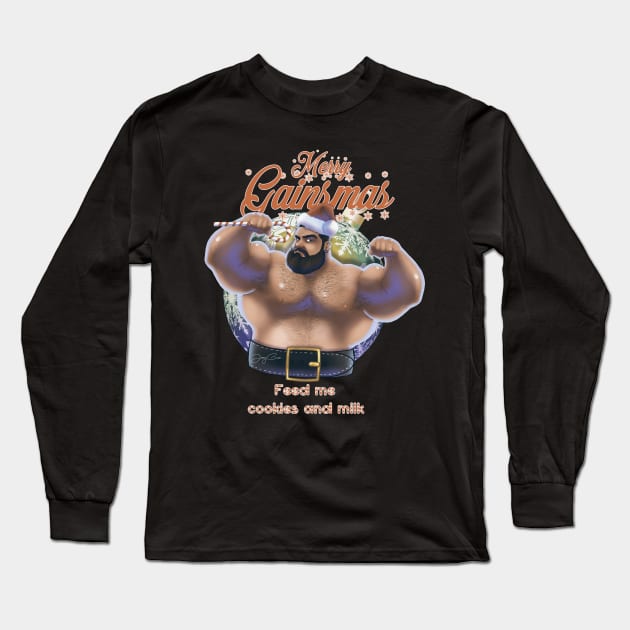 Merry Gainsmas Long Sleeve T-Shirt by JayGeeArt